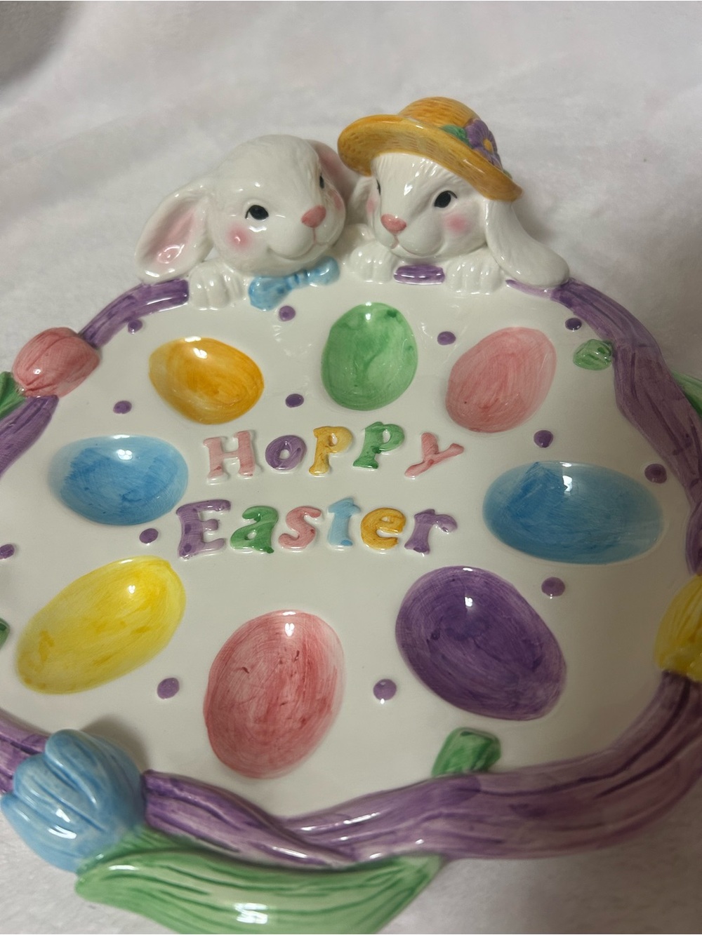 Figi Hoppy Easter Egg Plate With Bunnies